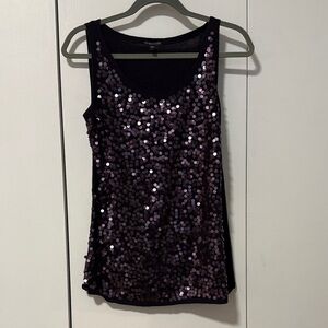 Eileen Fisher Purple Sequin Tank Top